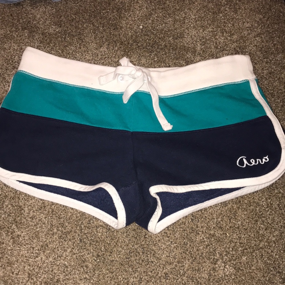 navy and turquoise aeropostale shorts